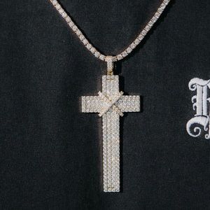 6ice Big Silver Cross Pendant